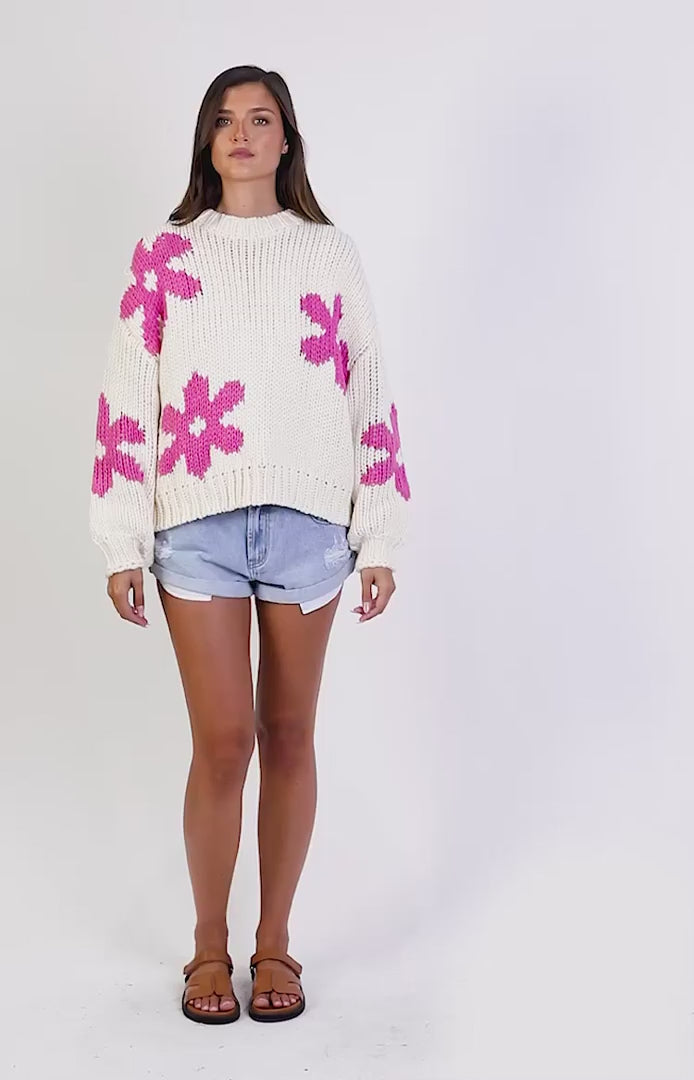 Luisa - Blumen Pullover