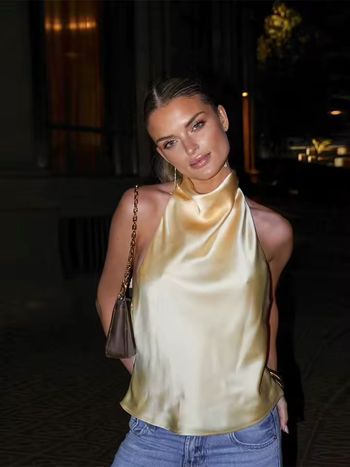 Lilou - Satin Neckholder Top