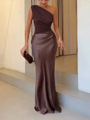 Elegance One-Shoulder Maxikleid