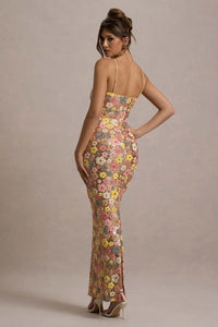 Floramira Geblümtes Maxikleid mit Pailletten