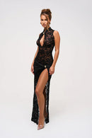 Mira - Feminines Spitzenkleid mit Schlitz