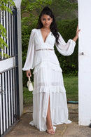 Premium Maxikleid mit Rüschen und Spitze