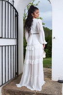 Premium Maxikleid mit Rüschen und Spitze