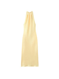 Satin Neckholder-Maxikleid