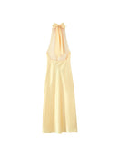 Satin Neckholder-Maxikleid