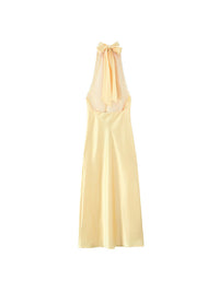 Satin Neckholder-Maxikleid